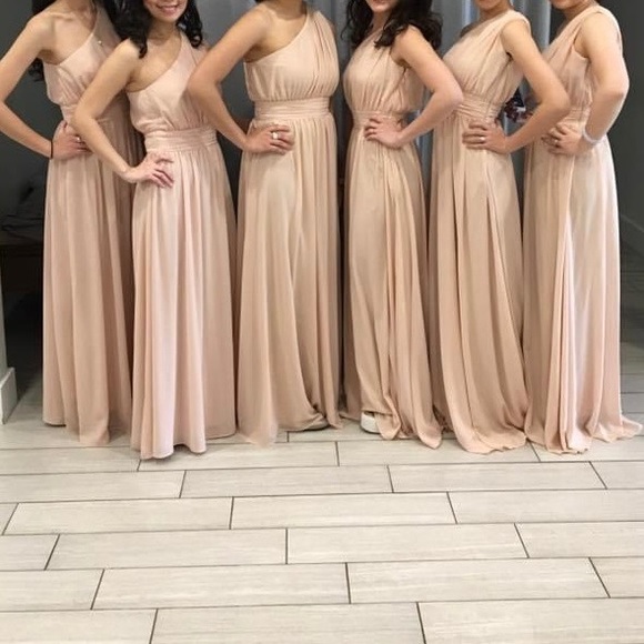 LULU’S Looking Glass Blush Pink One-Shoulder Maxi Dress - Picture 3 of 8